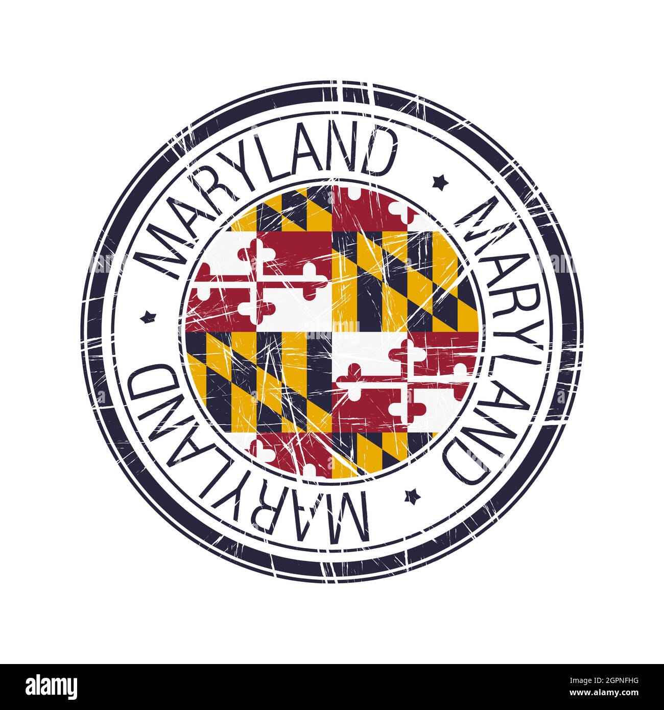 Timbre en caoutchouc du Maryland Illustration de Vecteur