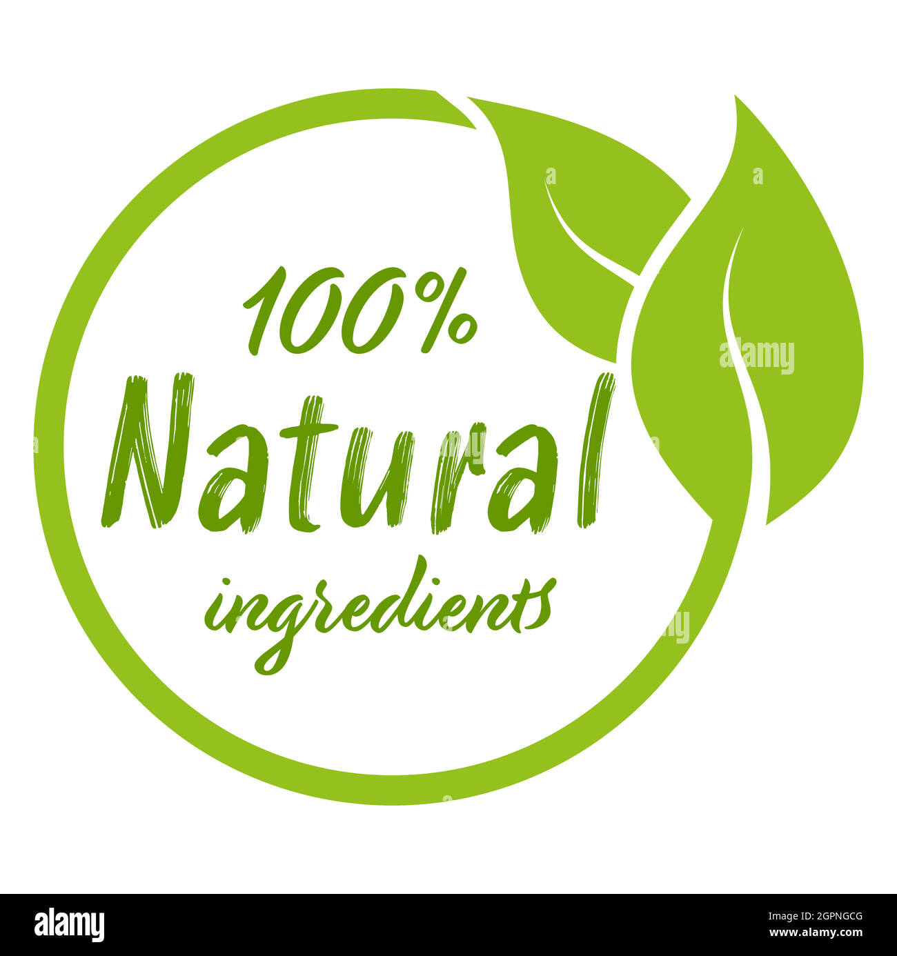 timbre vert moderne 100% ingrédients naturels Illustration de Vecteur