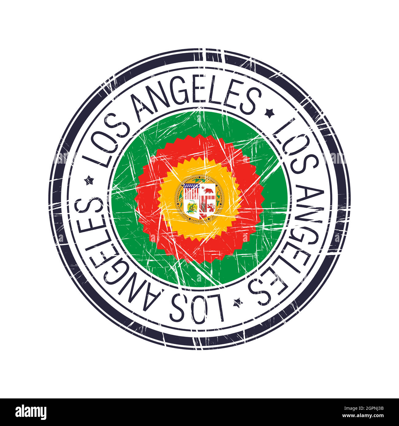 Ville de Los Angeles, tampon vecteur de Californie Illustration de Vecteur
