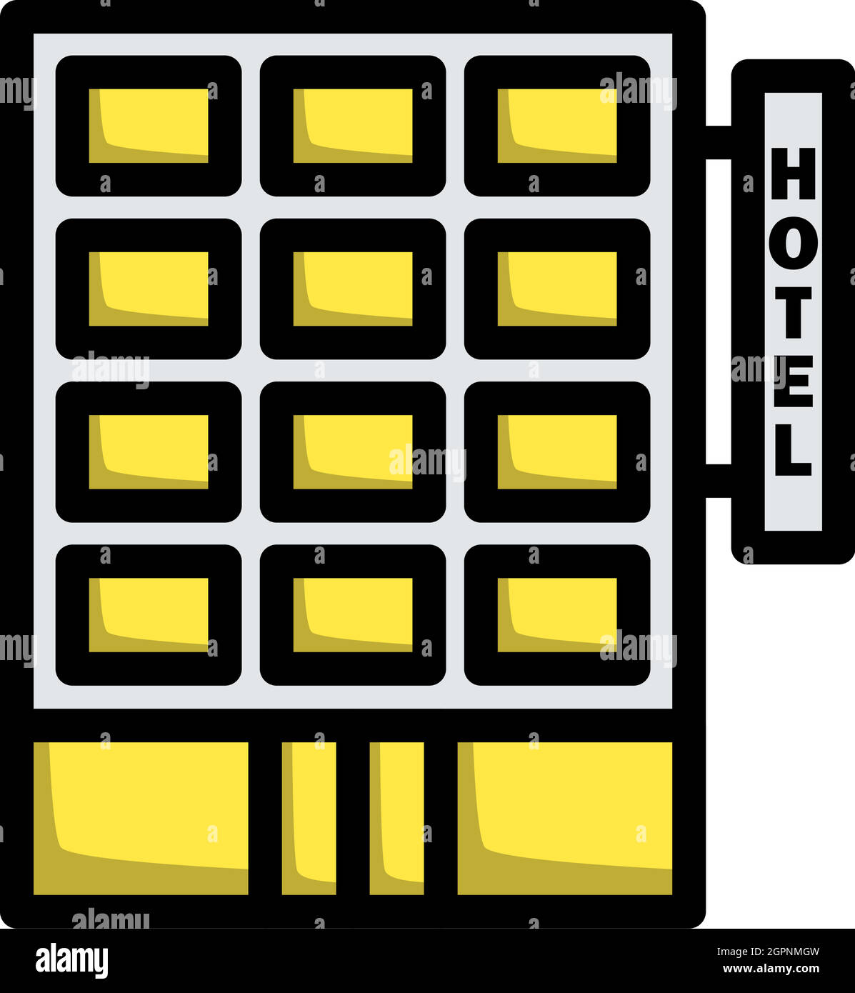 Bâtiment de l'hôtel Icon Illustration de Vecteur