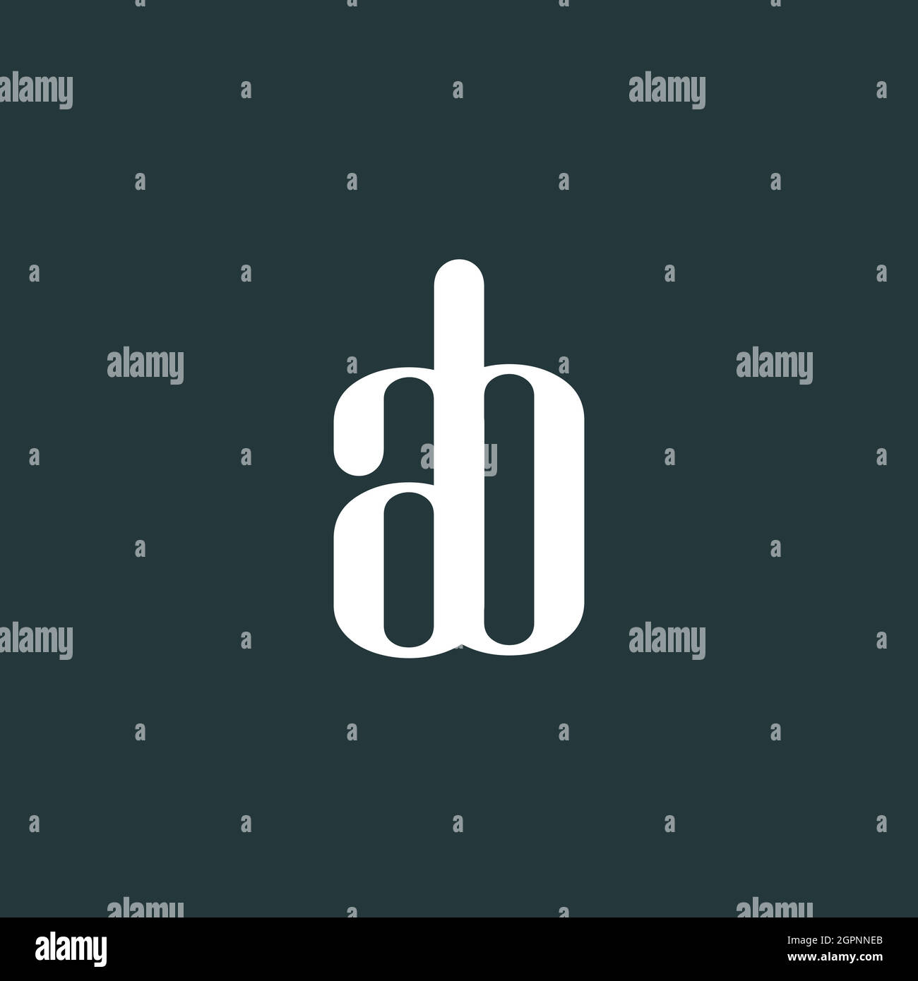 Logo de création minimal AB ou BA avec effet d'espace négatif Illustration de Vecteur