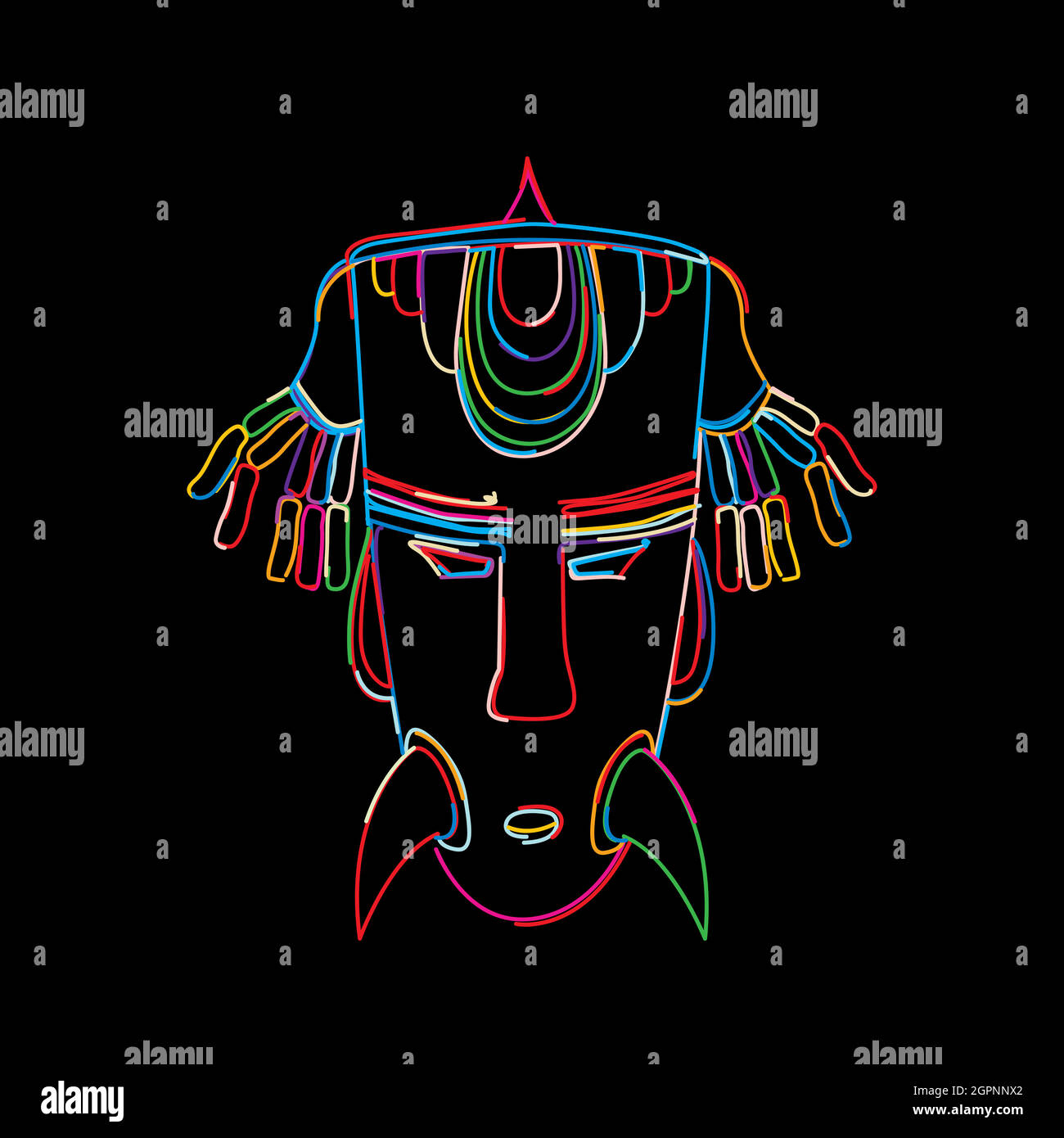 Masque tribal stylisé 3 Illustration de Vecteur
