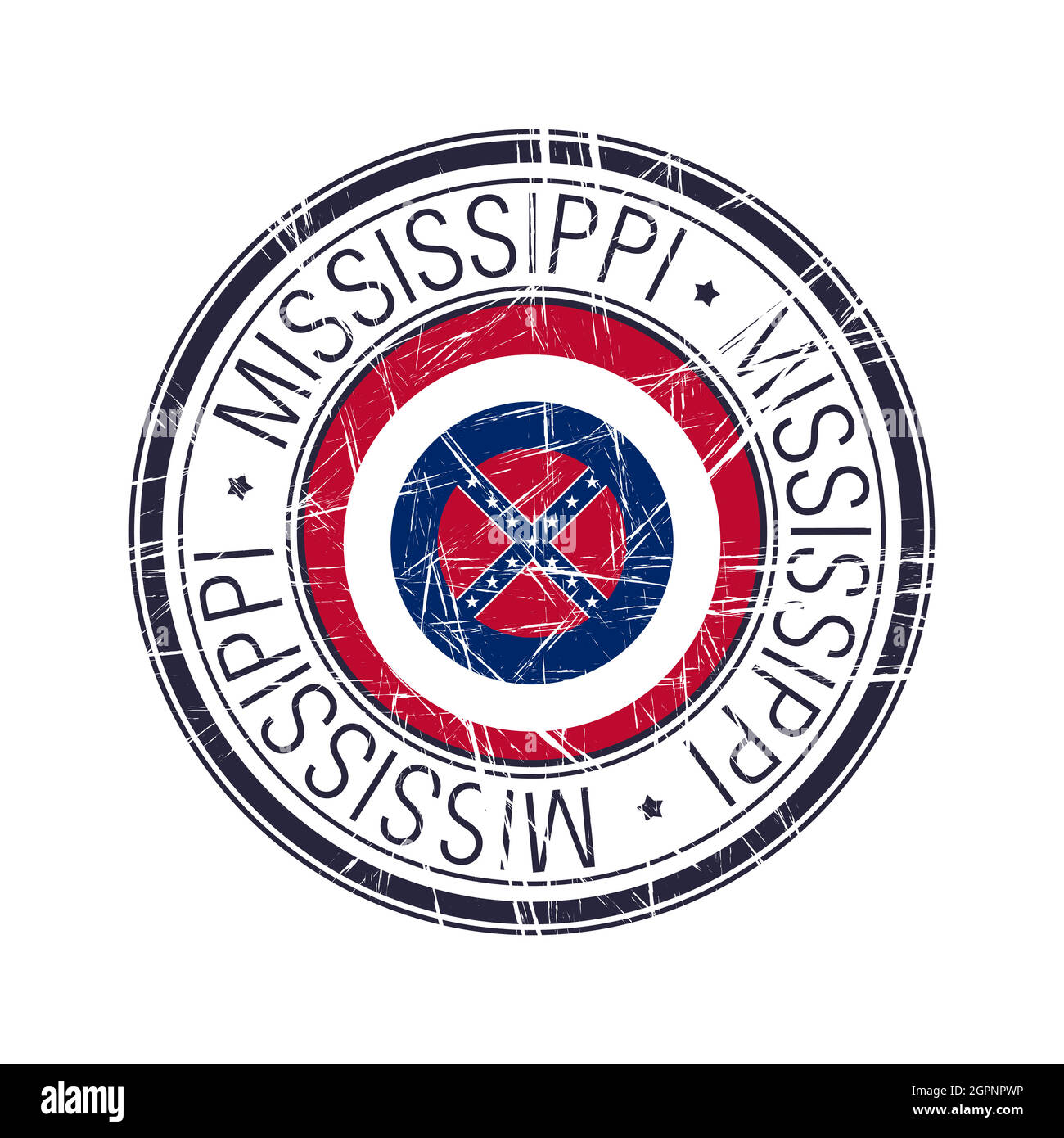 Tampon en caoutchouc du Mississippi Illustration de Vecteur
