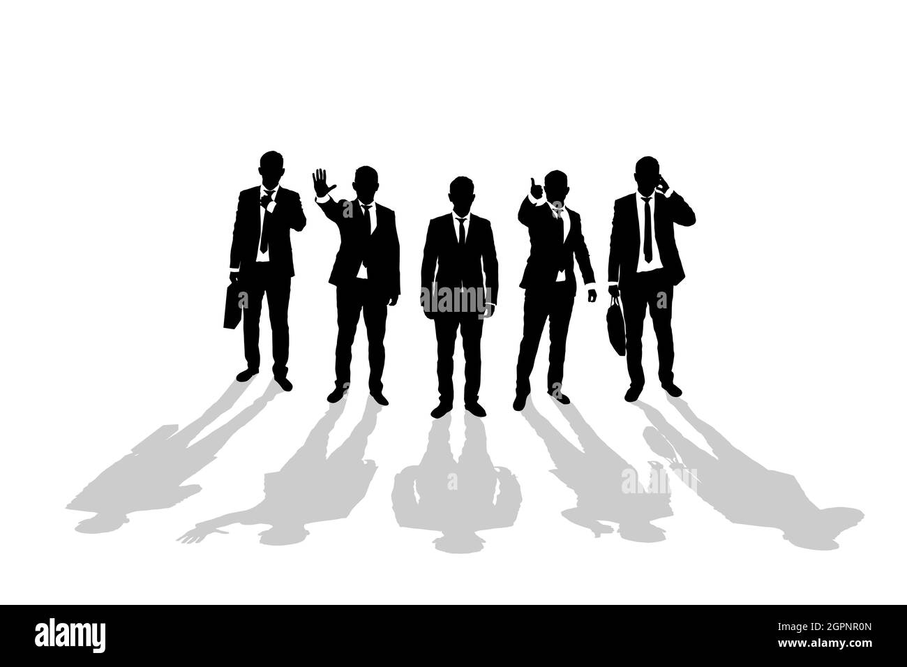 Silhouettes d'hommes d'affaires divers 4 Illustration de Vecteur