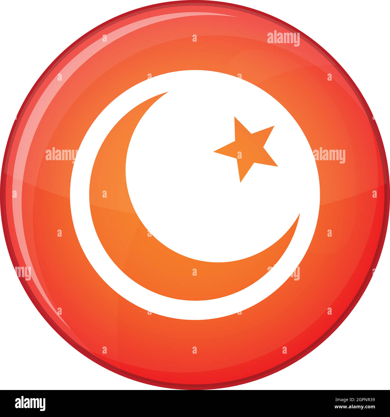 Icône croissant et l'étoile, style plat Illustration de Vecteur