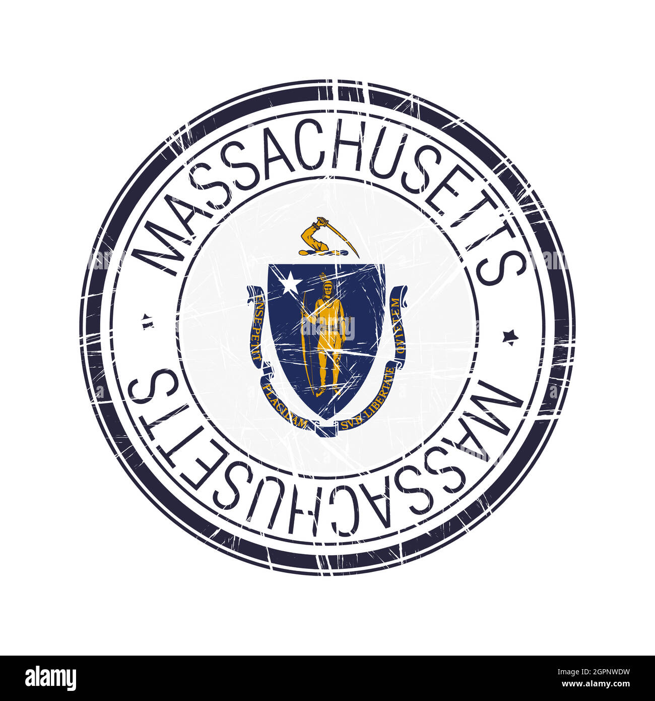 Tampon de caoutchouc Massachusetts Illustration de Vecteur