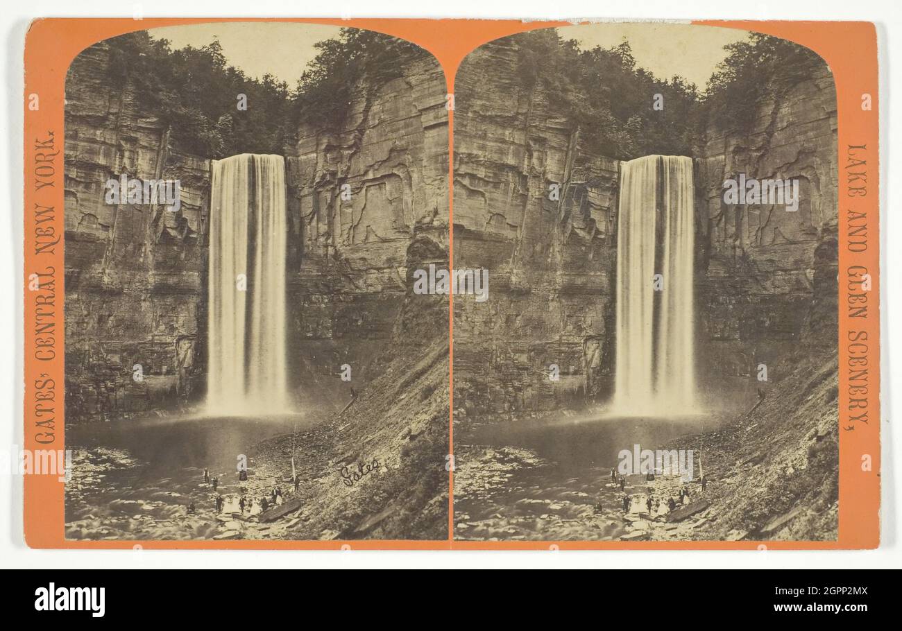 Taughannock Falls!, 1860/99. [Cascade dans le comté de Tompkins, État de New York]. Imprimé albumine, stéréocard, no 1 de la série "Cayuga Lake décor". Banque D'Images