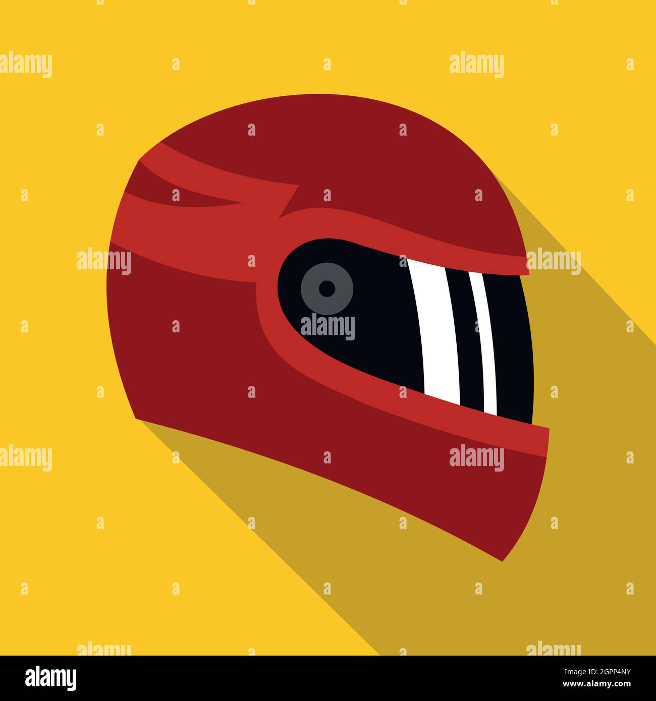 L'icône du casque Racing rouge, style plat Illustration de Vecteur