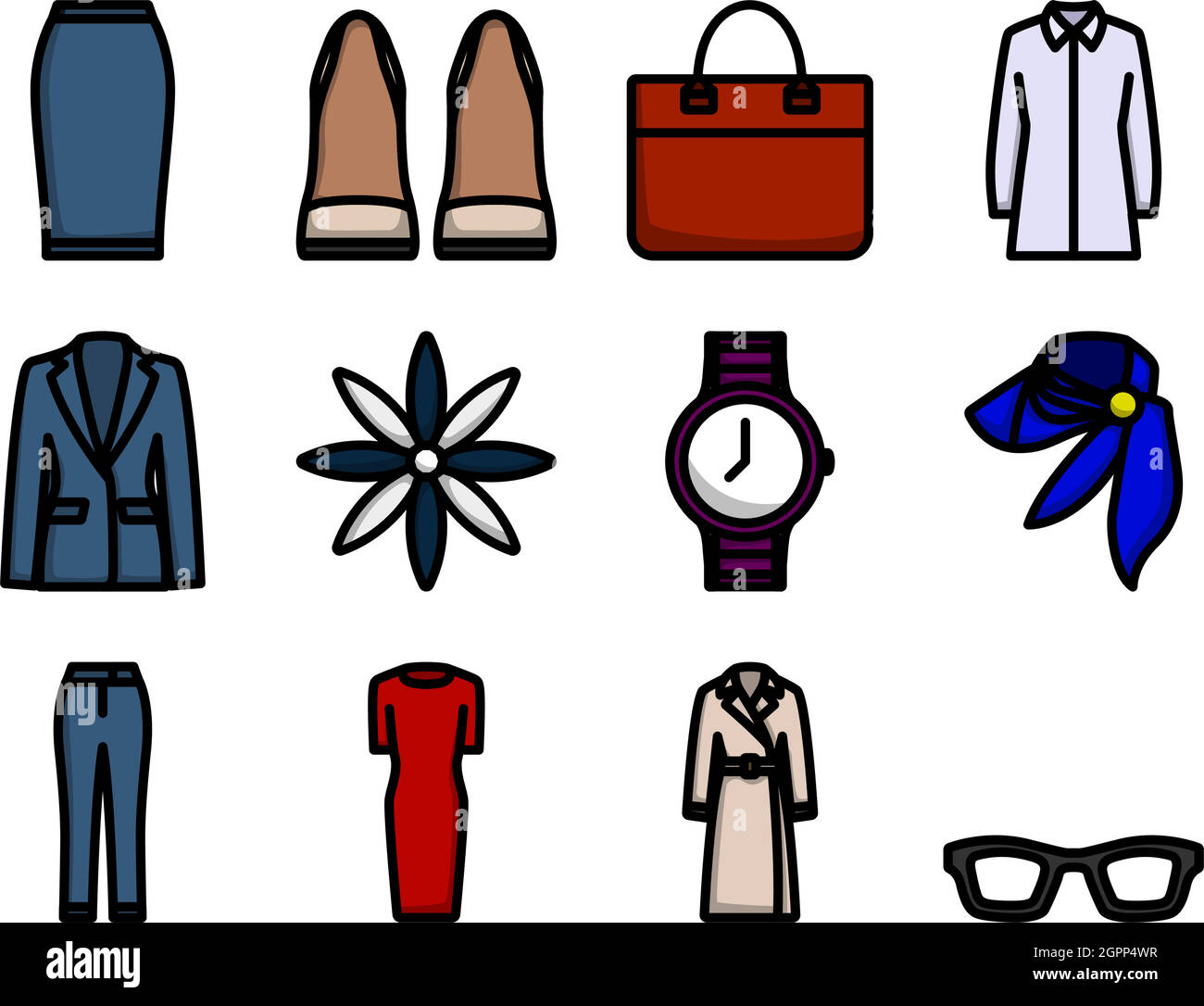 Vêtements Icon Set Illustration de Vecteur