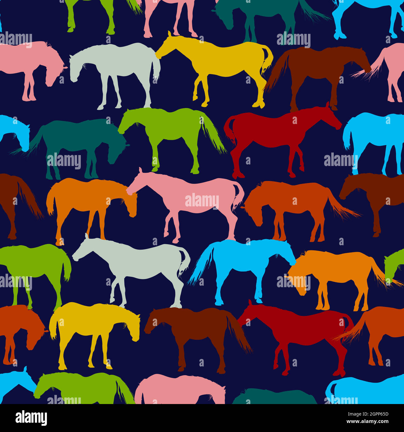 Motif chevaux rétro Illustration de Vecteur