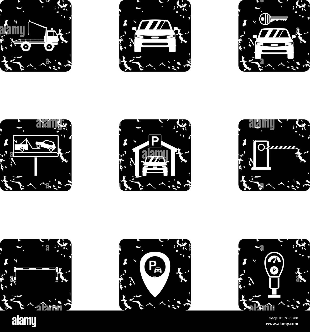 Transport gratuit icons set, grunge style Illustration de Vecteur