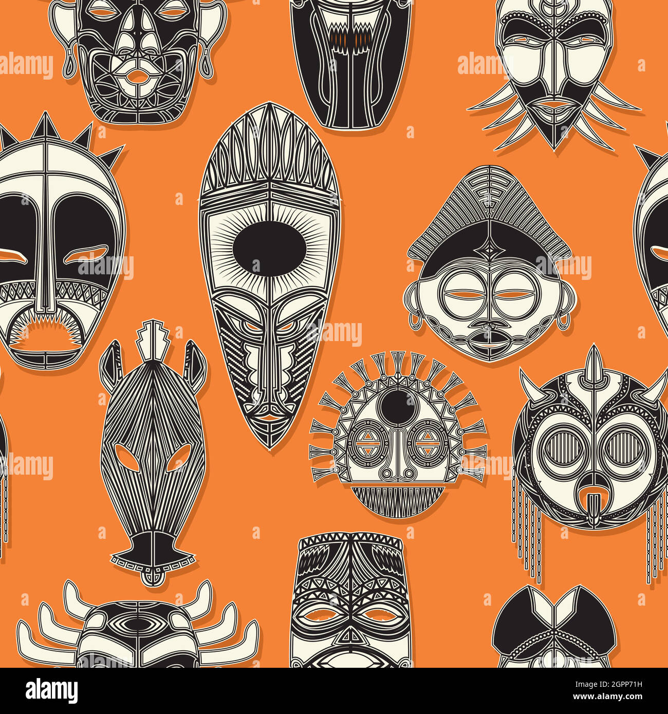 Masque tribal sans couture Illustration de Vecteur
