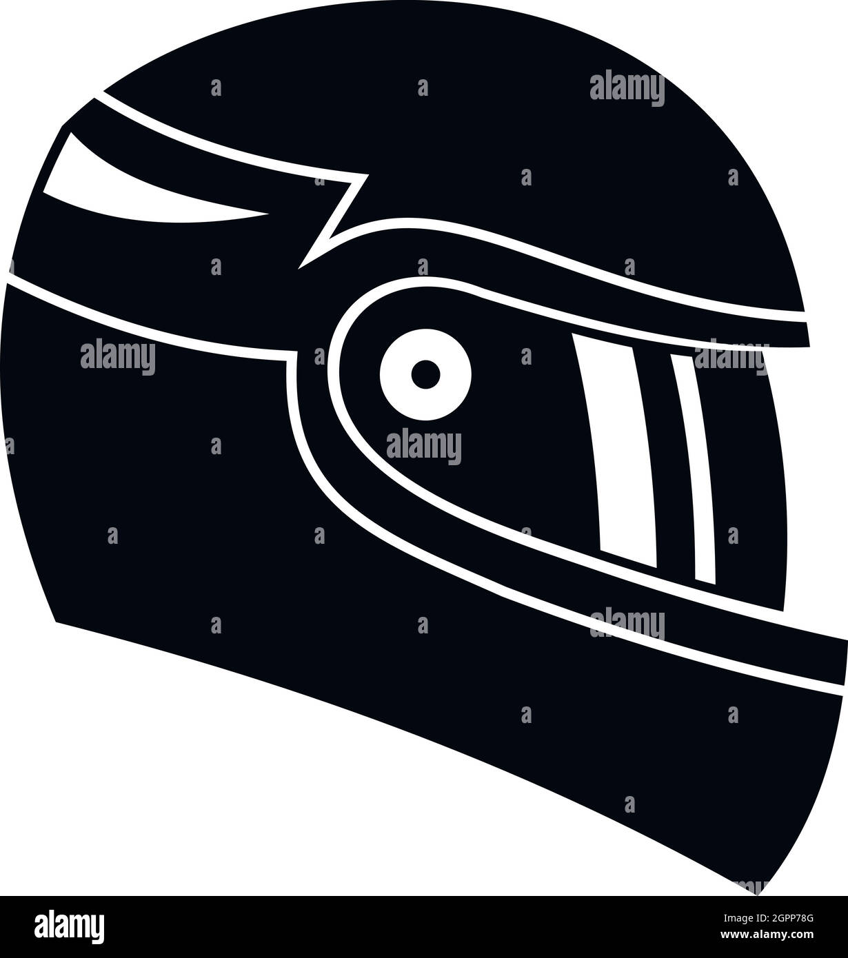 L'icône du casque Racing, le style simple Illustration de Vecteur