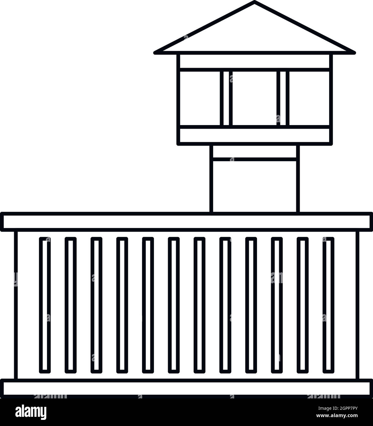 La tour de la prison, l'icône de style contour Illustration de Vecteur La tour de la prison, l'icône de style contour Illustration de Vecteur