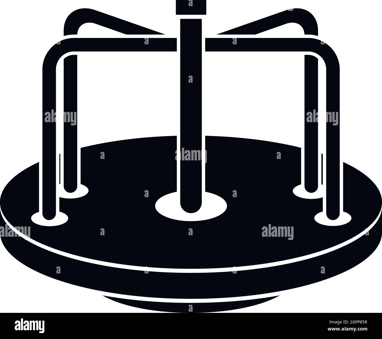 Les enfants merry go round, l'icône de style simple. Illustration de Vecteur