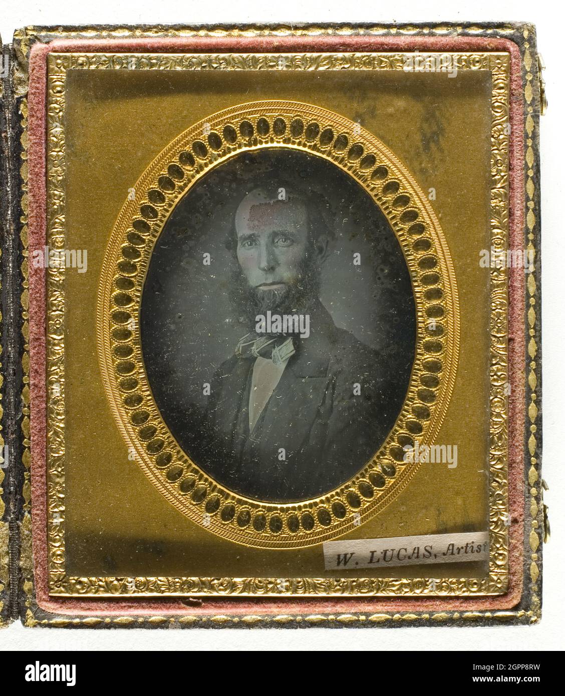 Sans titre [portrait d'un homme barbu], 1839/99. Type d'ambrotype. Banque D'Images