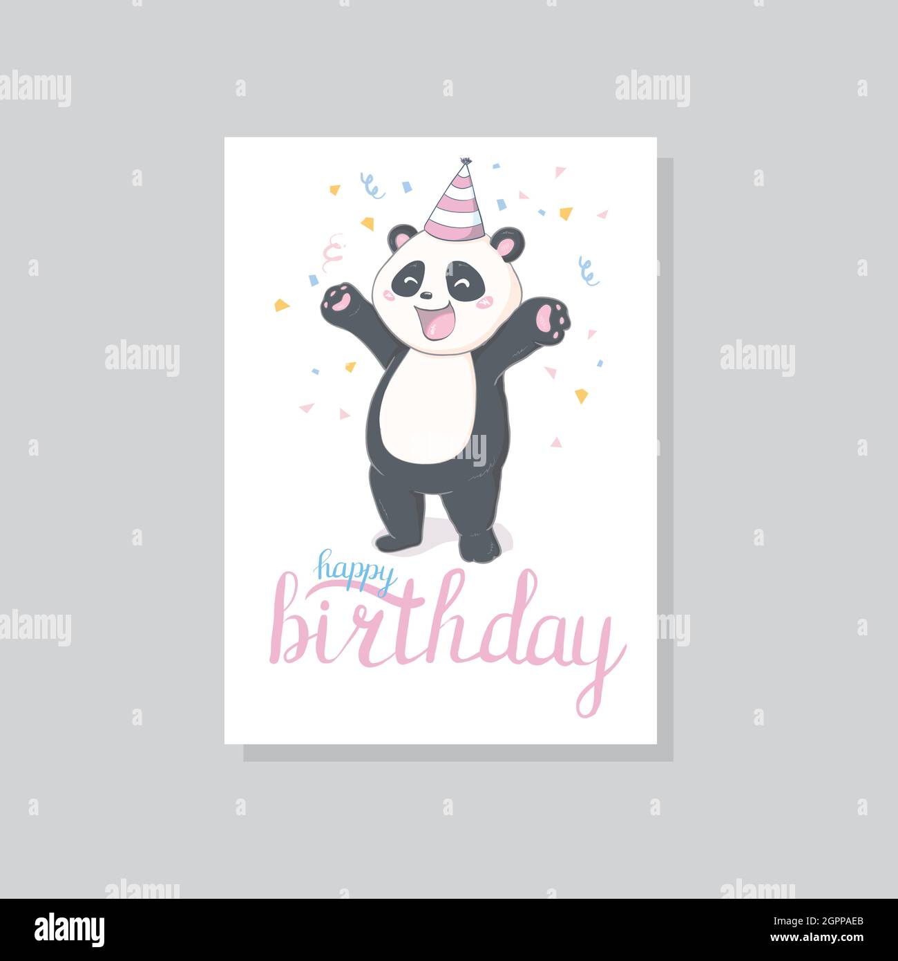 Imprime Panda Vectoriel Carte De Douche Pour Bebe Illustration De Dessin Anime Panda Carte De Vœux Cartes Pour Enfants Pour Affiche D Anniversaire Ou Banniere Invitation A La Caniche Image Vectorielle Stock