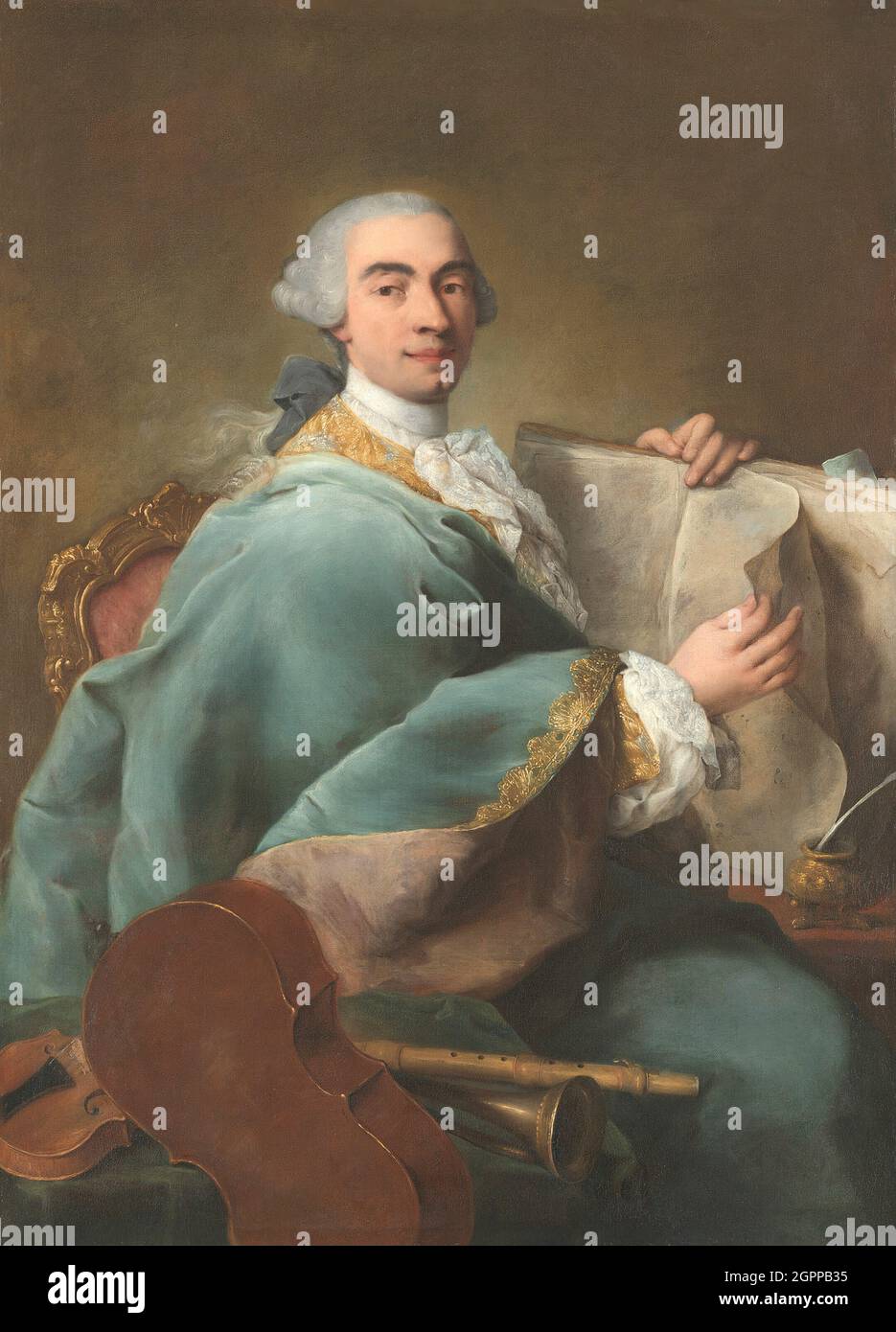 Portrait d'un musicien, ca. 1770. Banque D'Images