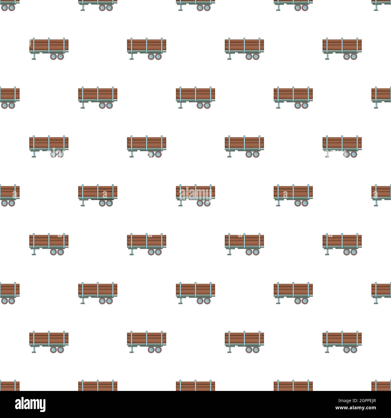 Bande-annonce pleine de motif de rondins, style de dessin animé Illustration de Vecteur