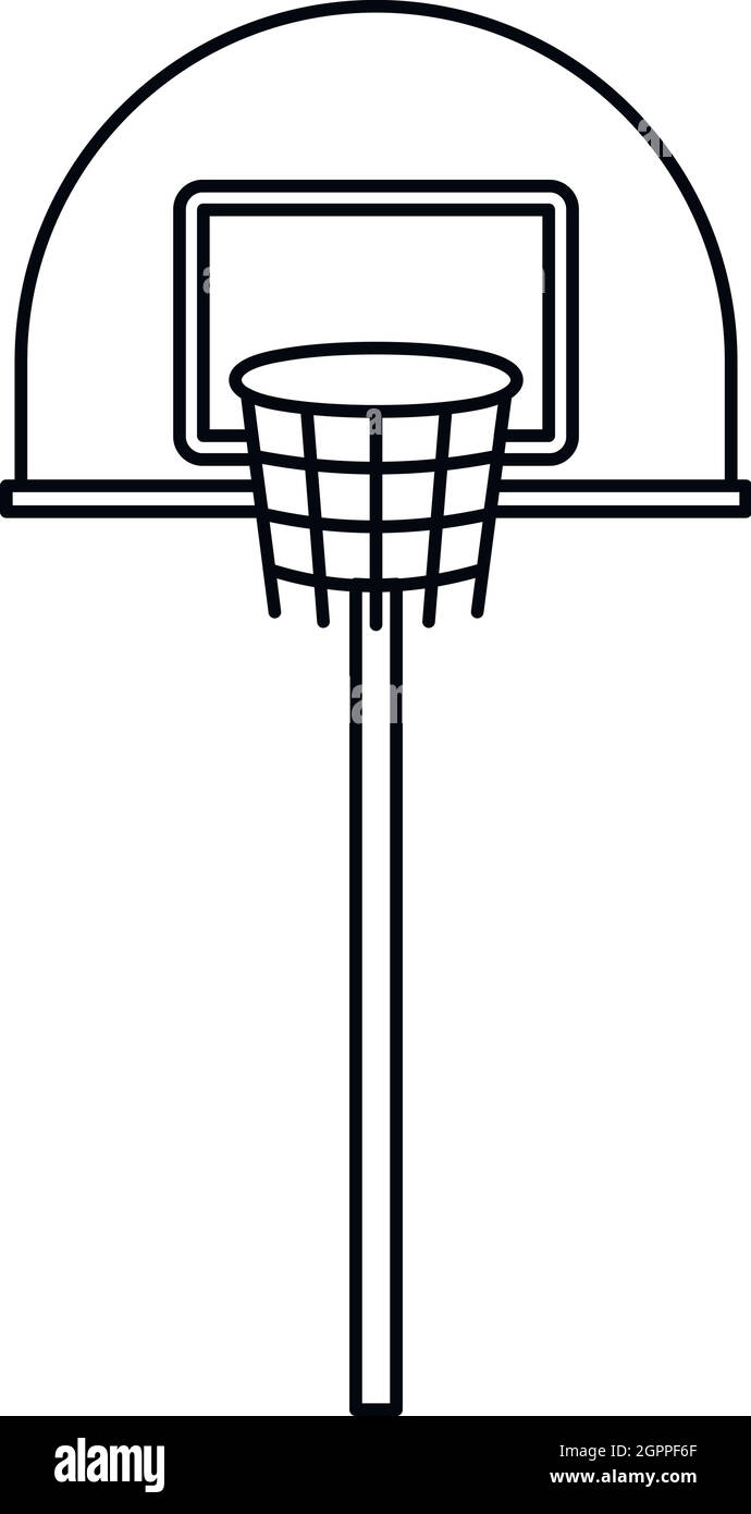 Panier de basket-ball en plein air, l'icône de style contour Illustration de Vecteur