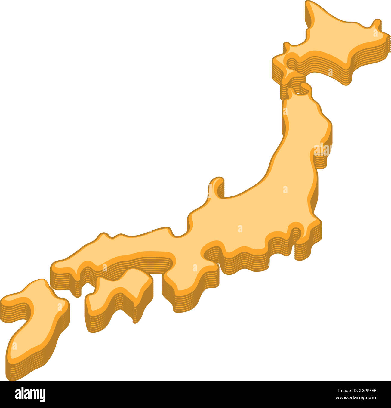 La carte du Japon, l'icône de style cartoon Illustration de Vecteur
