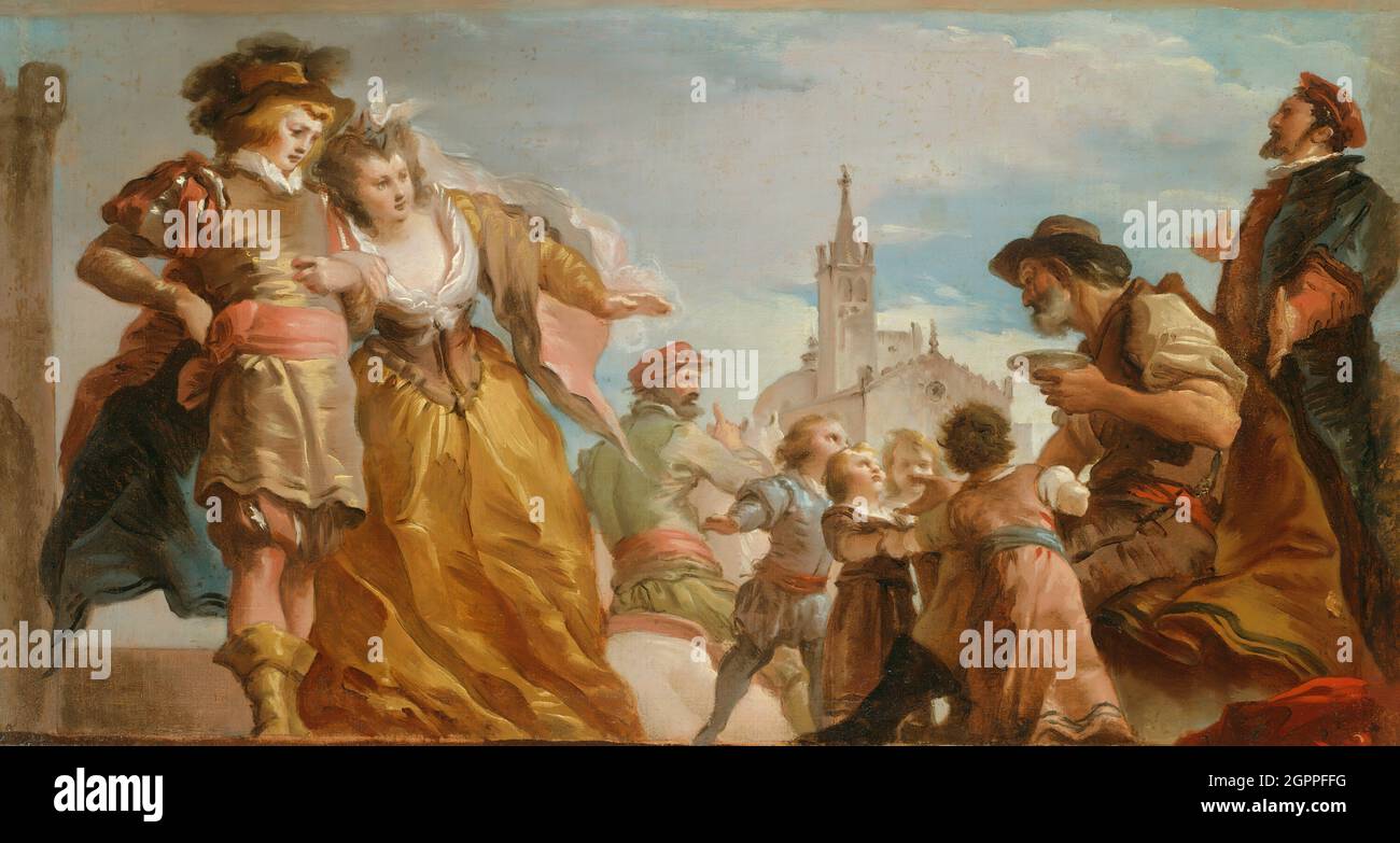 La rencontre de Gautier, comte d'Anvers, et sa fille, Violante, c. 1787. Banque D'Images