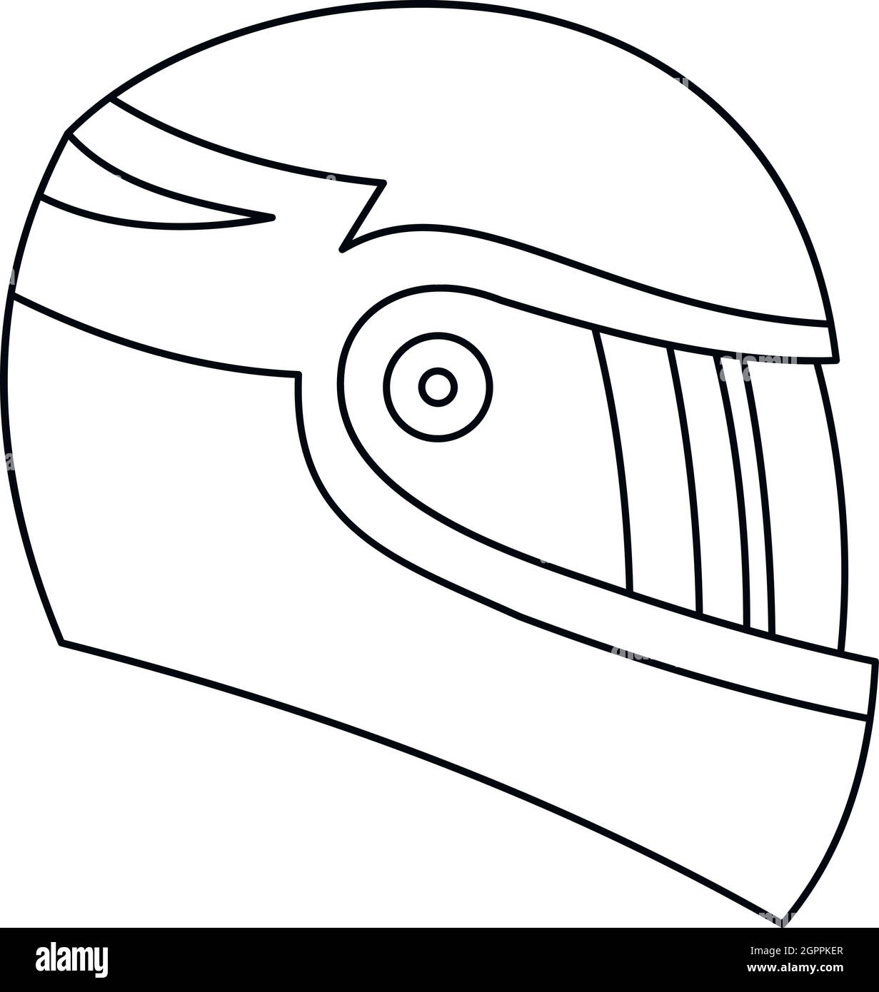 Casque de moto style du contour, icône Image Vectorielle Stock - Alamy
