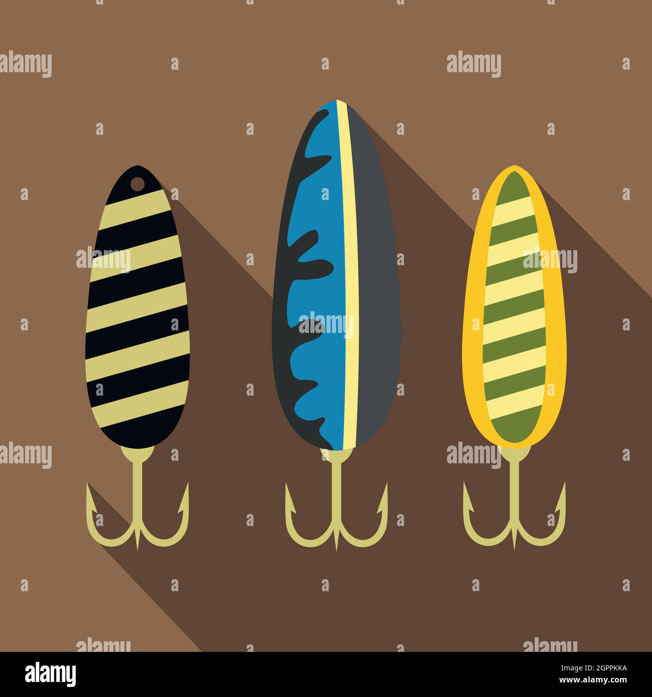 Leurre de pêche, l'icône de style plat Illustration de Vecteur