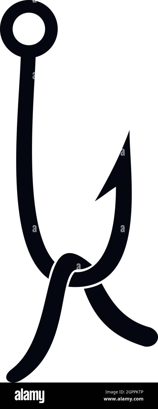 Avec crochet de poisson, le style simple icône ver Illustration de Vecteur