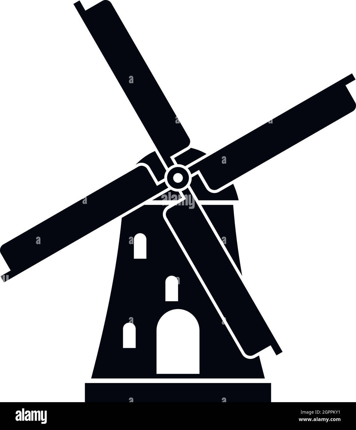 Ancien moulin à vent, l'icône de style simple. Illustration de Vecteur