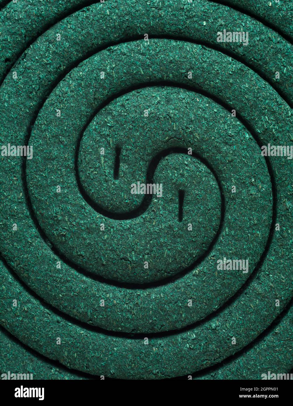 groupe de moustique répulsif bobine, couleur vert foncé gros plan abstrait ou texture de fond Banque D'Images