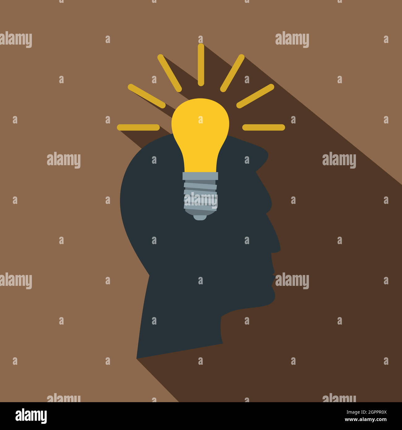 Idée de l'ampoule, l'icône de style plat Illustration de Vecteur