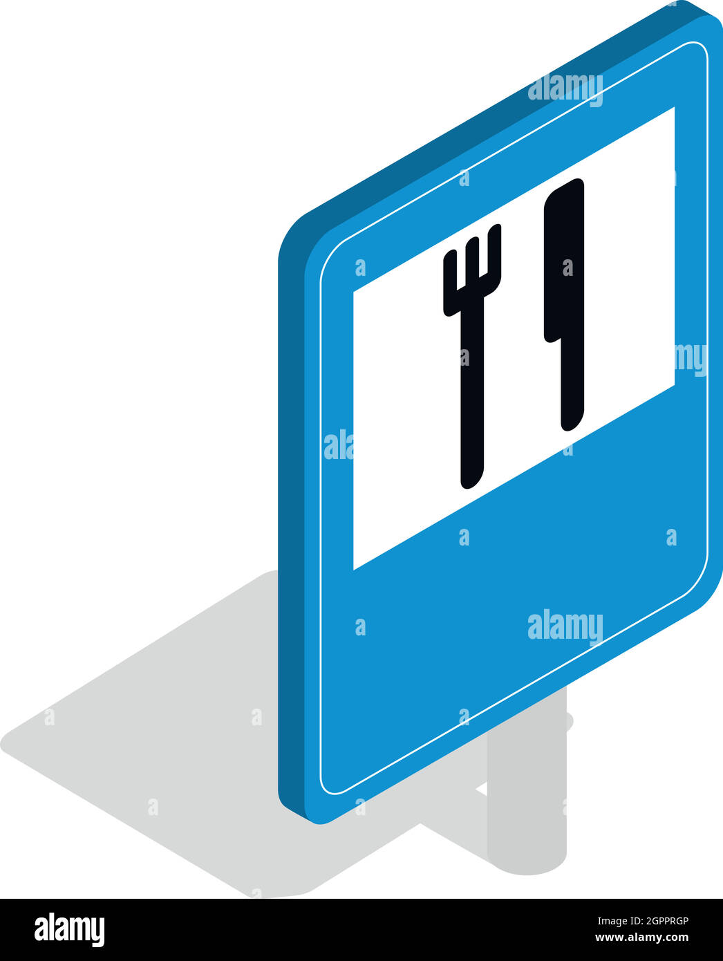 Restaurant road sign, icône de style 3D isométrique Illustration de Vecteur