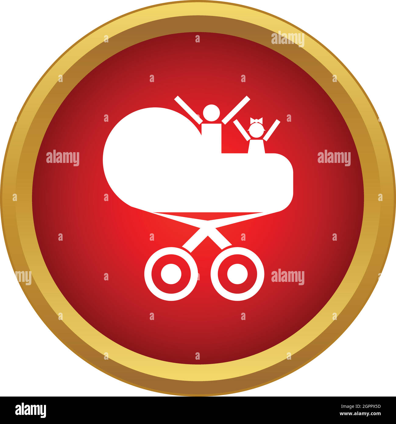 Poussette de bébé, l'icône de style simple. Illustration de Vecteur