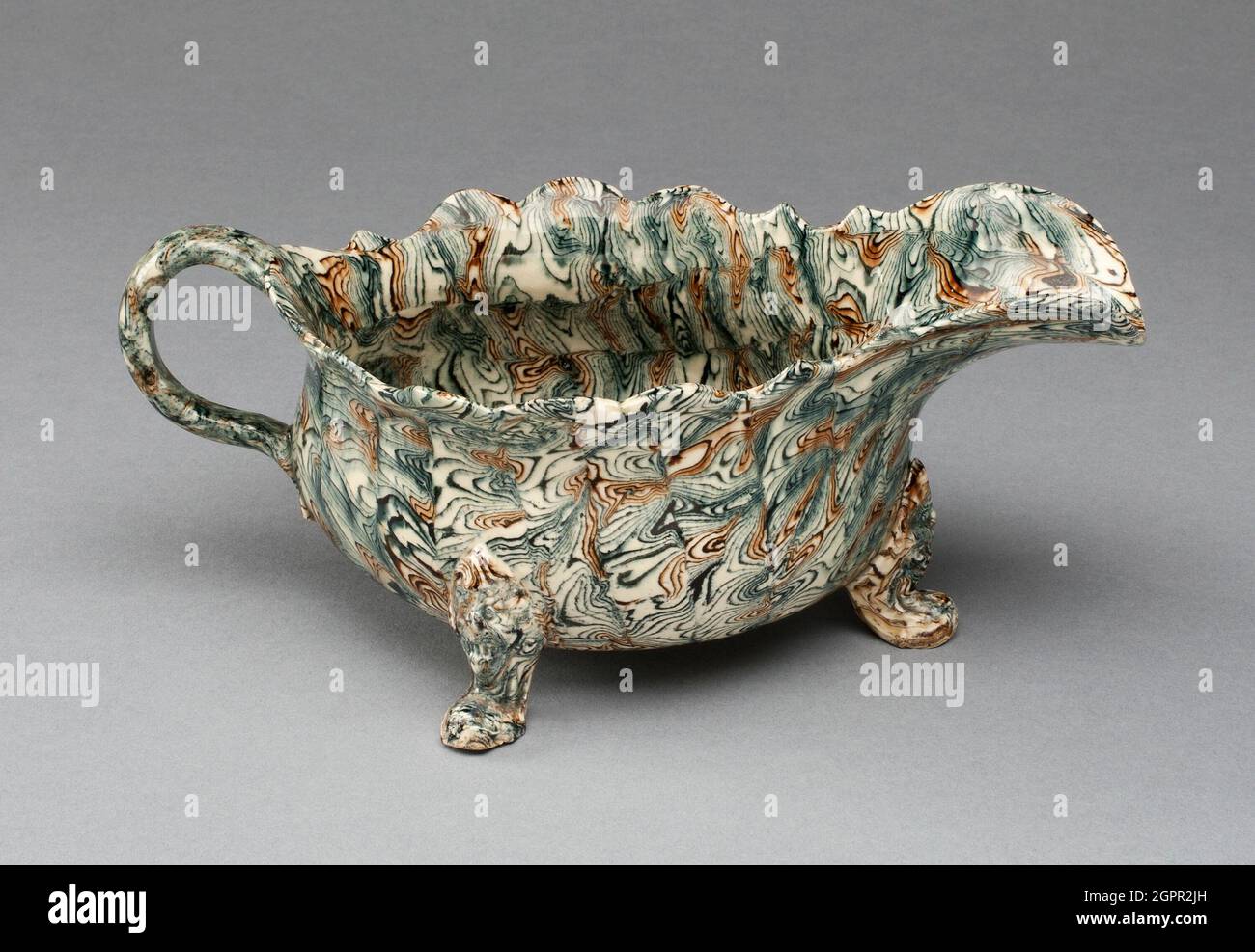 Sauceboat, Staffordshire, 1750/59. Banque D'Images