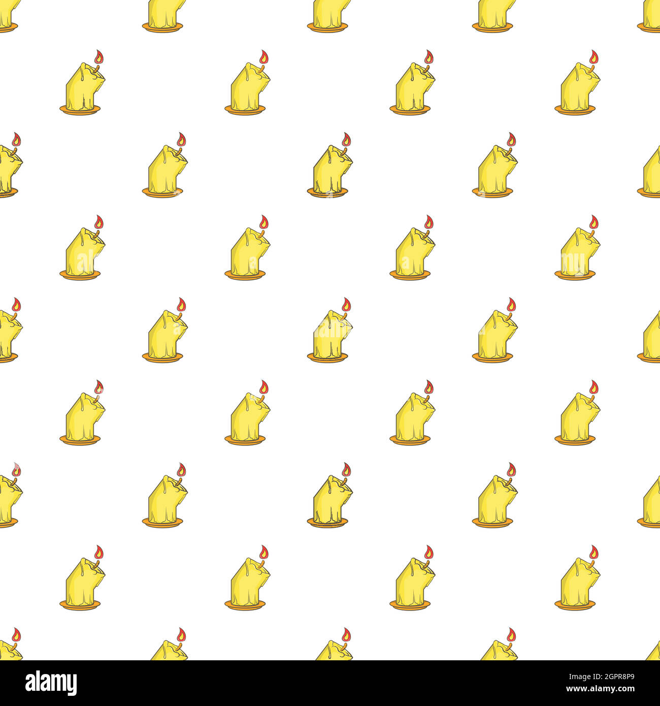 Bougie brûlante avec motif de cire goutte à goutte Illustration de Vecteur