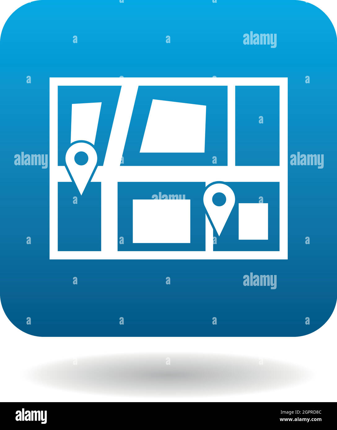 Map point de marqueurs sur une carte de ville icon Illustration de Vecteur