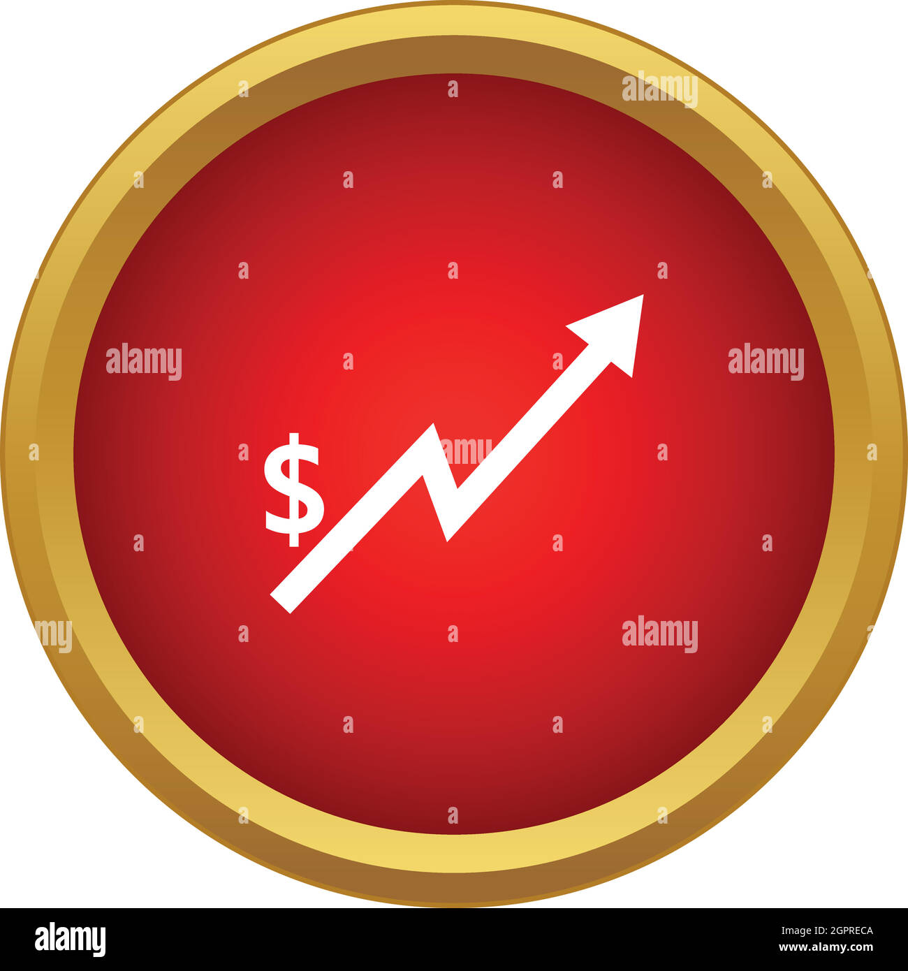 Augmentation du dollar symbole graphique dans un style simple Illustration de Vecteur