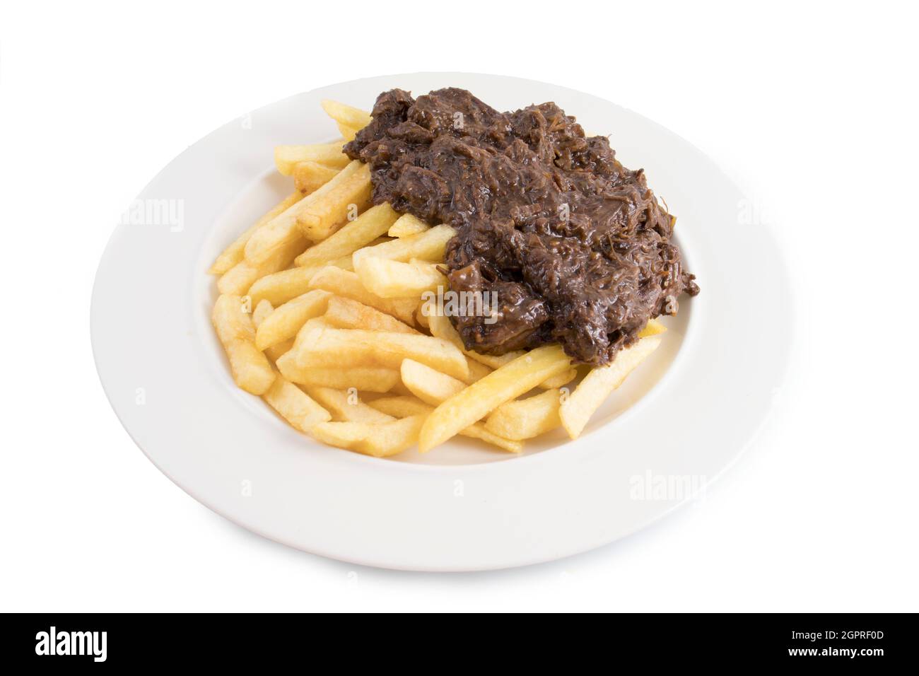 ragoût de bœuf isolé sur fond blanc Banque D'Images