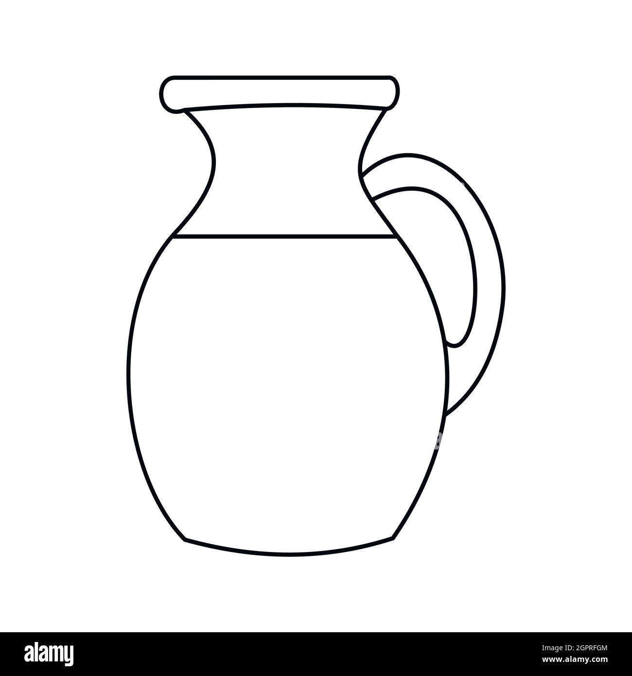 Pichet de lait, l'icône de style contour Illustration de Vecteur