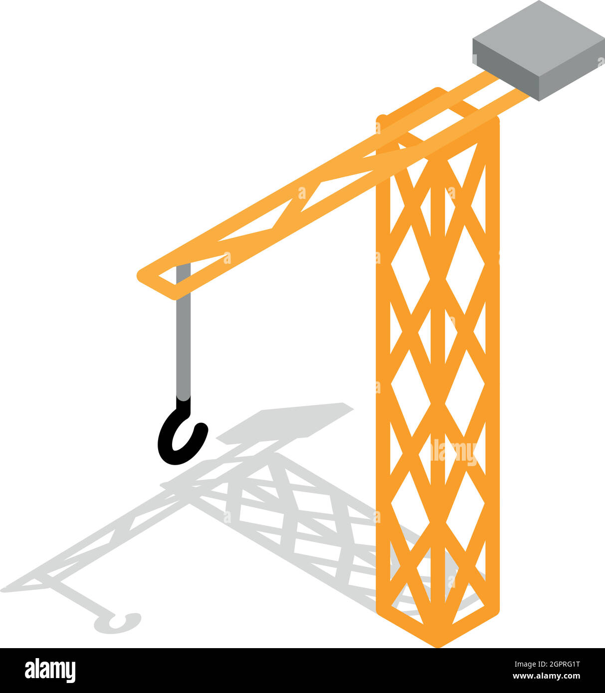 Grue de construction 3D isométrique, l'icône de style Illustration de Vecteur