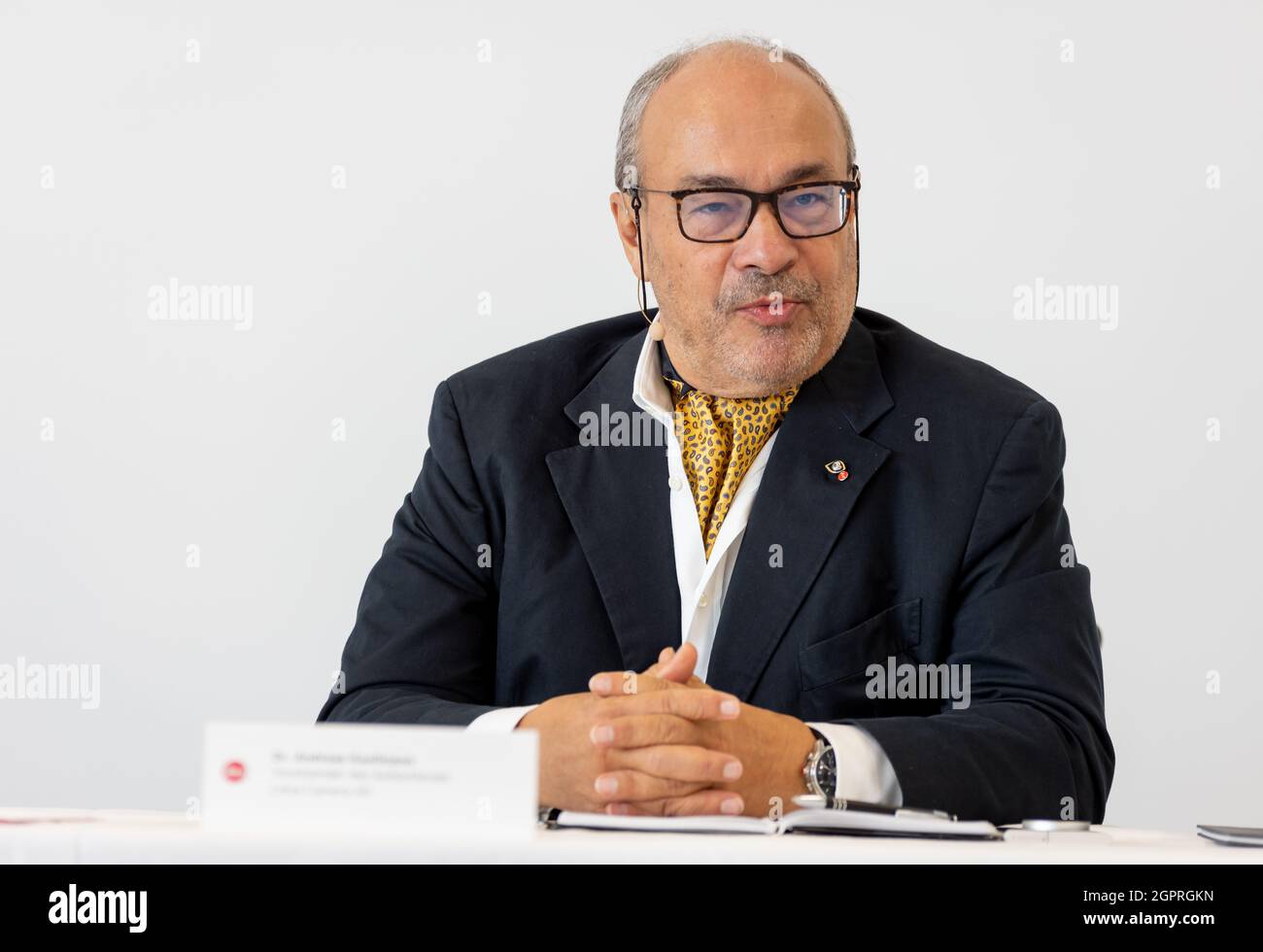Dr. Andreas Kaufmann, Président en exercice du Conseil de surveillance de Leica Camera AG, lors de la conférence de presse pour la réouverture du Musée Ernst Leitz à côté du siège de Leica Camera AG à Wetzlar, Allemagne, 30th septembre 2021. Crédit: Christian Lademann / LademannMedia Banque D'Images