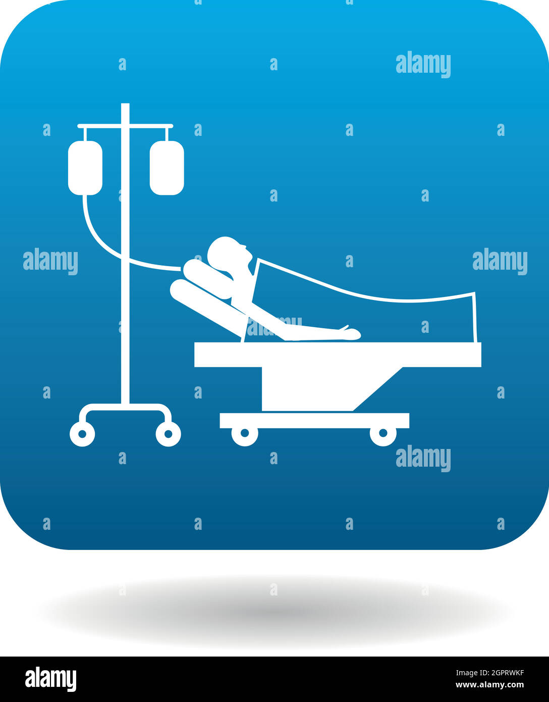 Au lit du patient sous perfusion, l'icône de style simple. Illustration de Vecteur