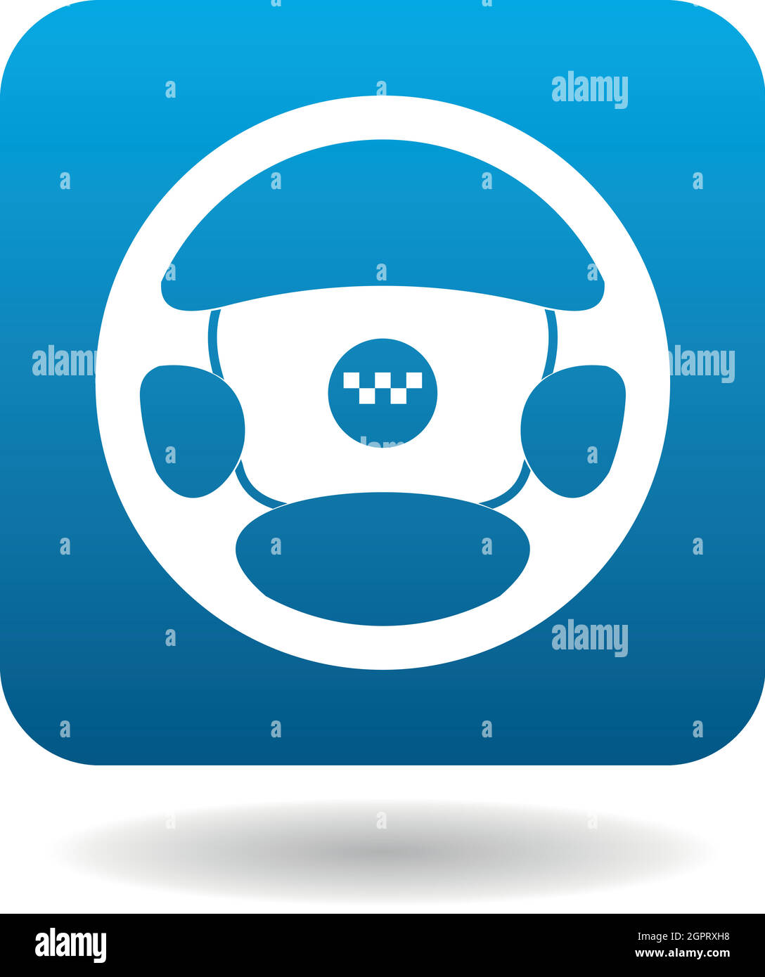 Volant d'une voiture de taxi, l'icône de style plat Illustration de Vecteur