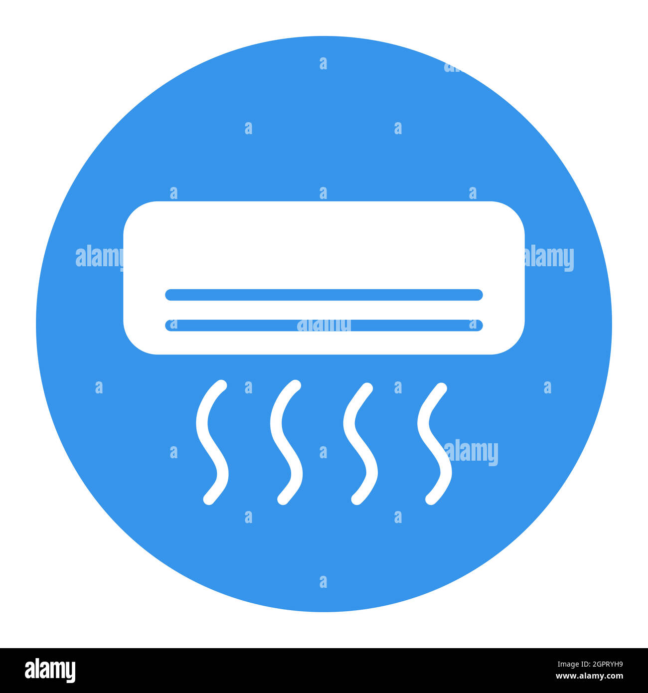 Icône en forme de glyphe blanc isolée à vecteur plat du climatiseur à système divisé Illustration de Vecteur