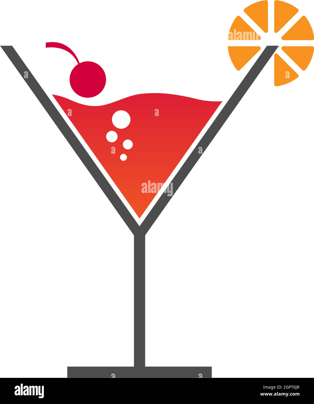 Modèle vectoriel de design de logo d'icône de cocktail Illustration de Vecteur