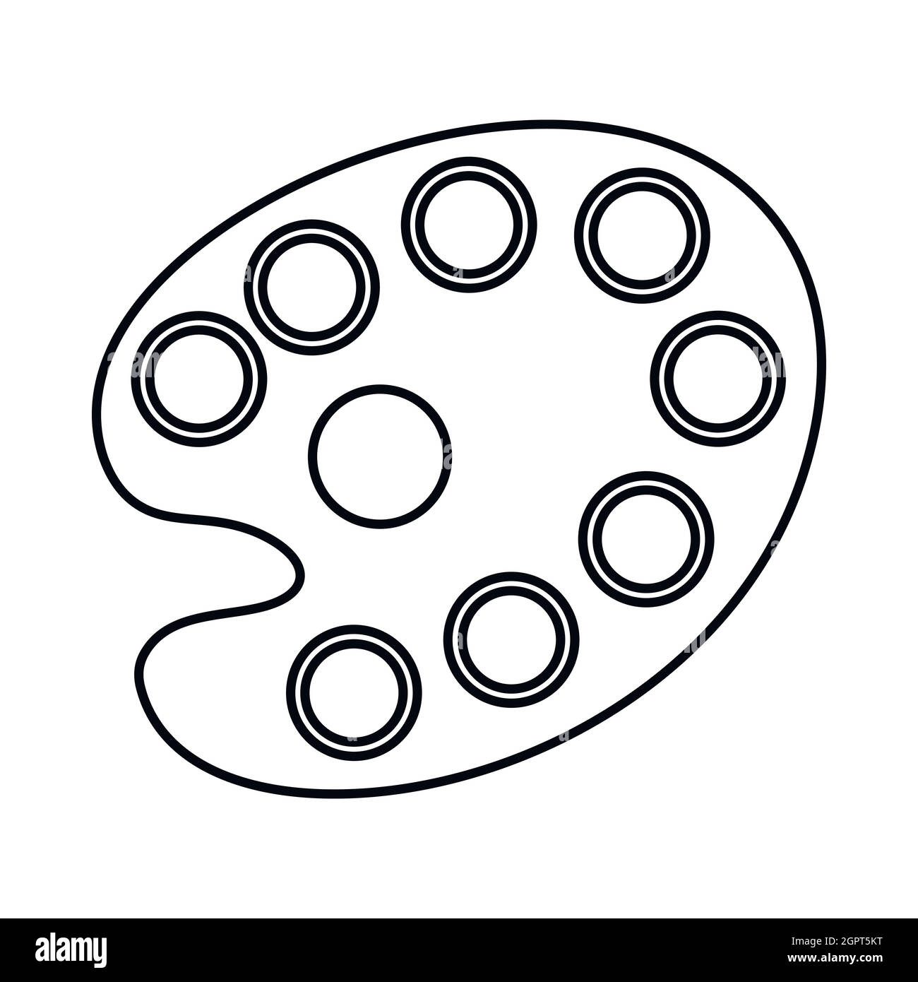 Icône de la palette d'art, style contour Illustration de Vecteur