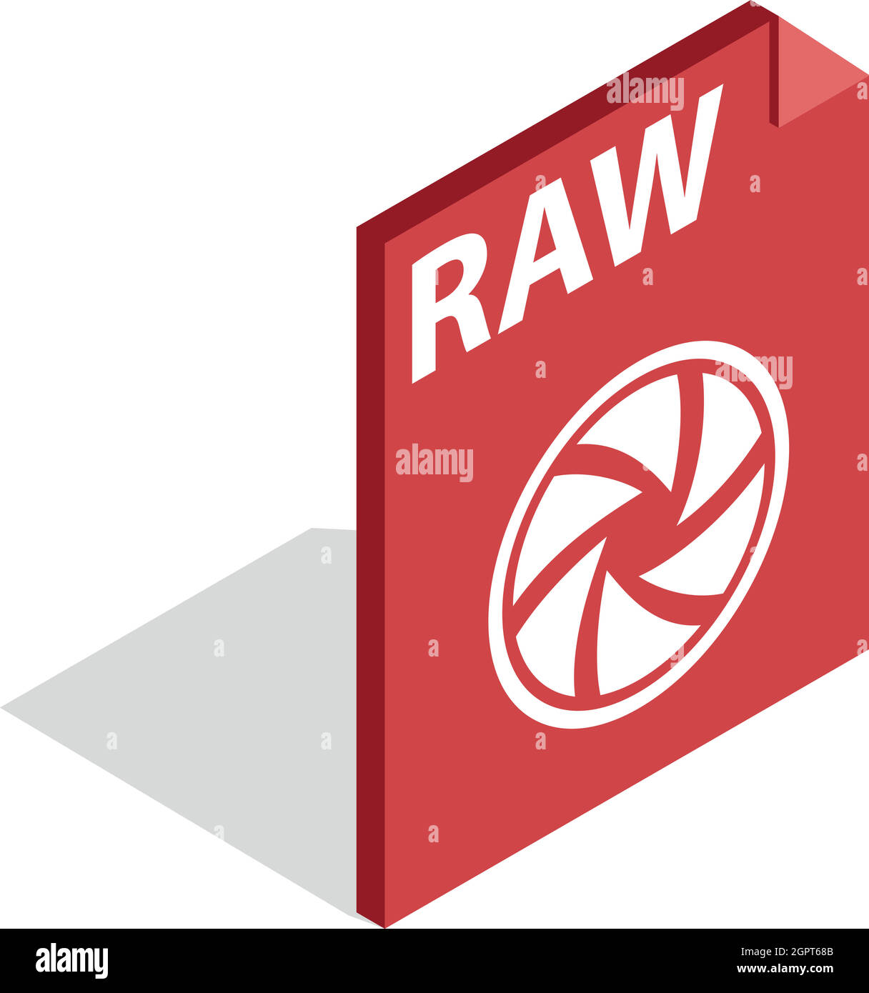 L'icône du format RAW, 3D isométrique style Illustration de Vecteur