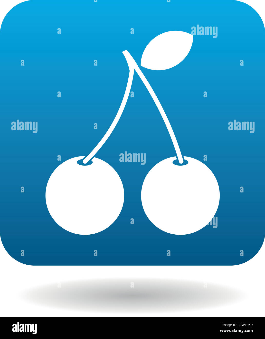 Deux petits fruits cerise, icône de style plat Illustration de Vecteur