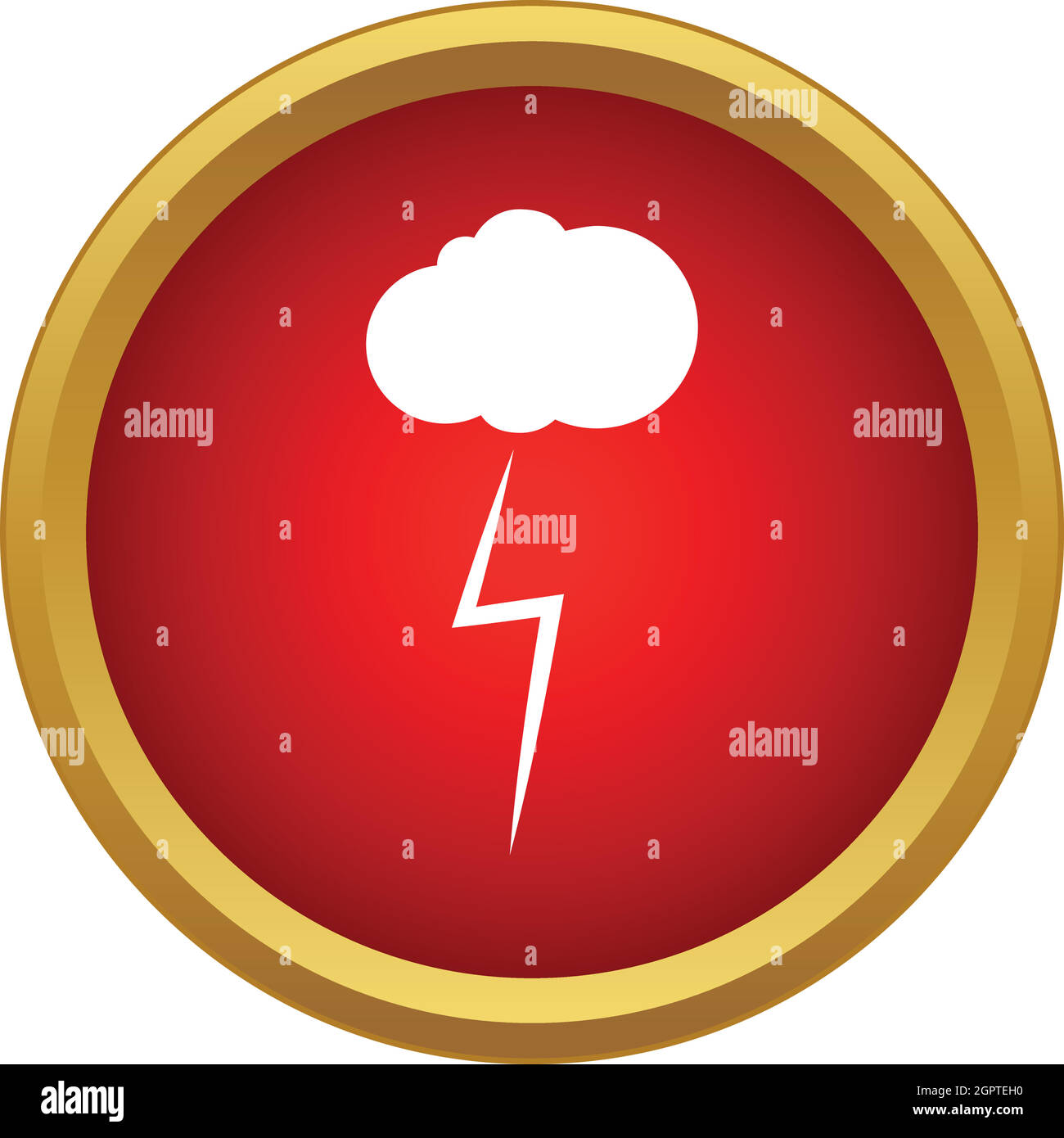 Cloud et l'icône de tempête, le style simple Illustration de Vecteur
